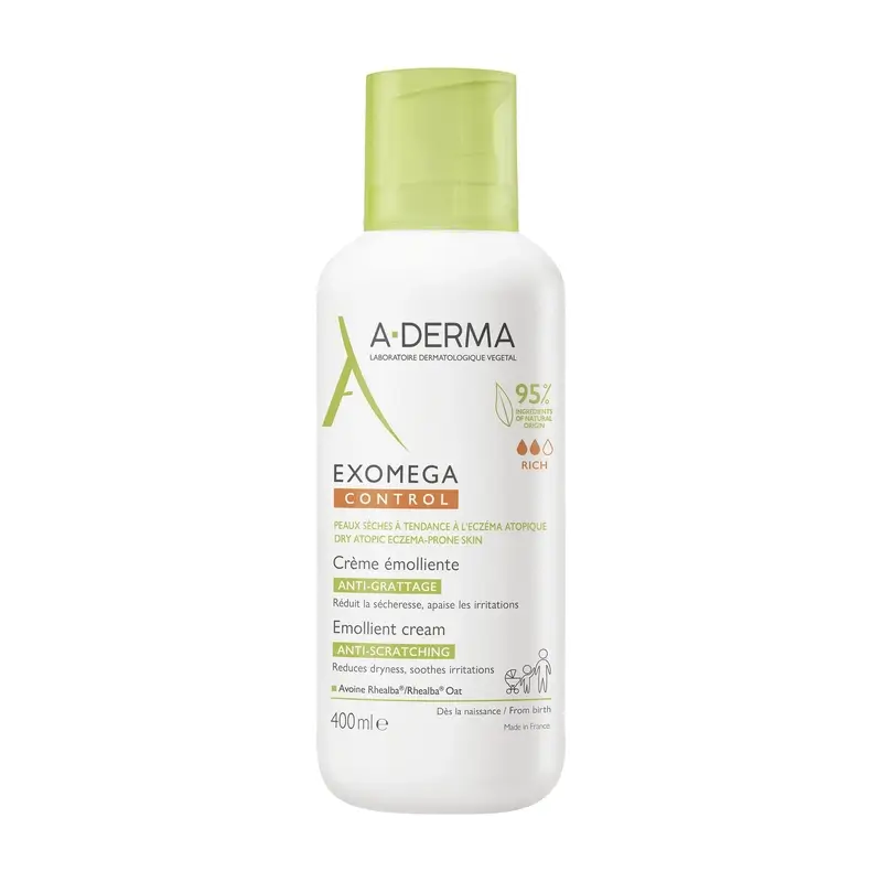 A-Derma Exomega Control Crème émolliente, 400 ml