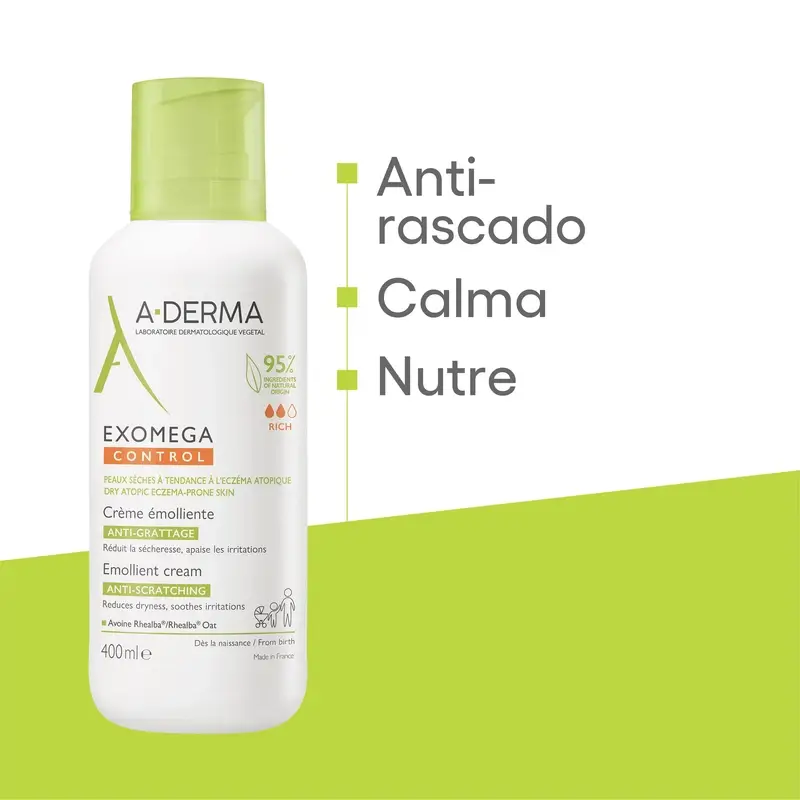 A-Derma Exomega Control Crème émolliente, 400 ml - Image 4