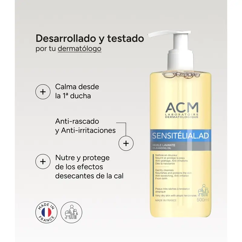 Acm Laboratoires Sensitelial.Ad Huile lavante 500 Ml - Image 5