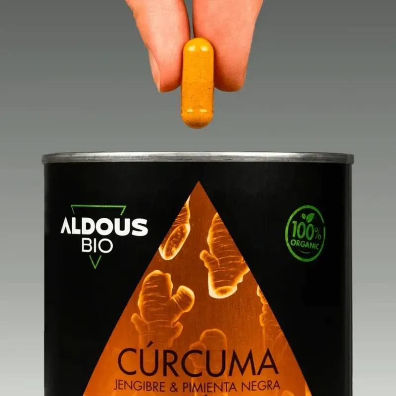 Aldous Bio Curcuma Au Gingembre Et Poivre Noir Avec Probiotiques, 2X250 Capsules - Image 4