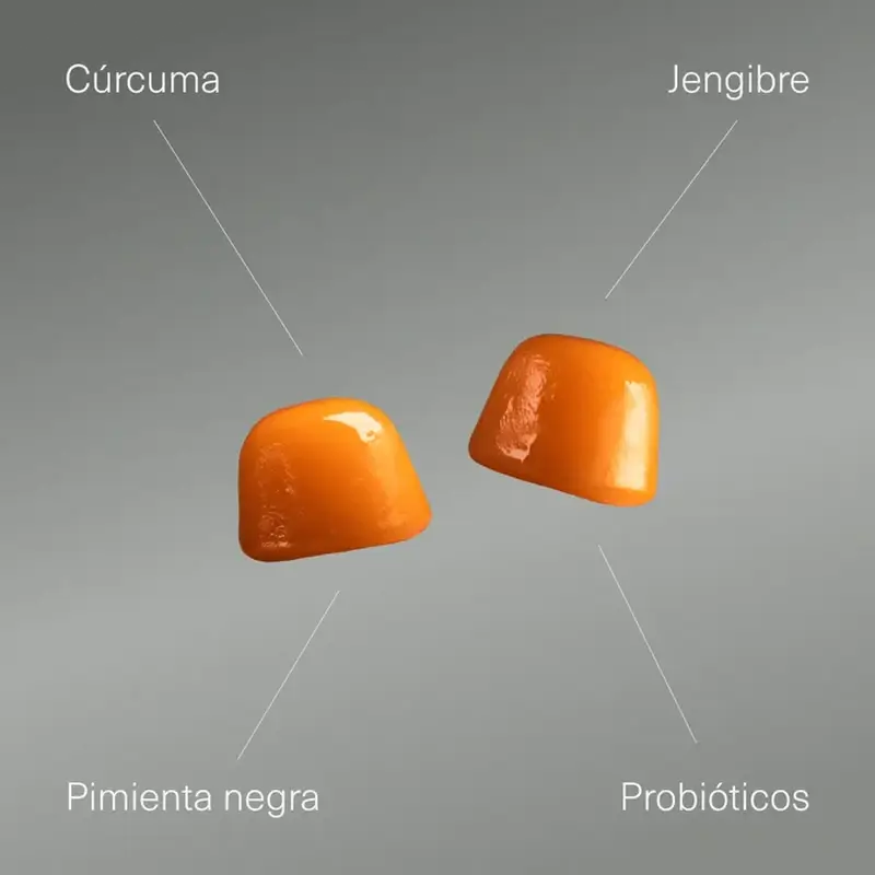 Aldous Bio Curcuma au Gingembre et Poivre Noir + Probiotiques, 120 gommes - Image 3