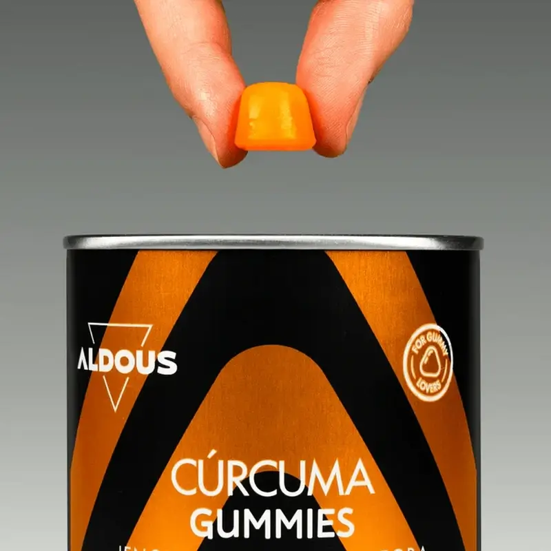 Aldous Bio Curcuma au Gingembre et Poivre Noir + Probiotiques, 120 gommes - Image 4