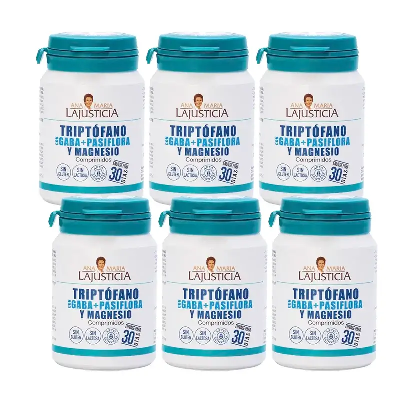 Ana Maria Lajusticia Tryptophane avec GABA + Plasifora et Magnésium, Pack 6 x 60 comprimés