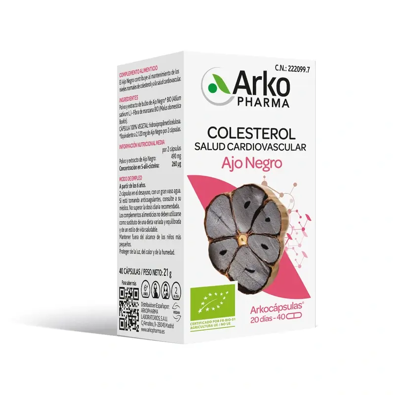 Arkopharma Arkocápsulas Ail Noir Bio, 40 gélules