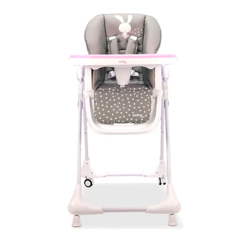 Chaise haute à roulettes Asalvo Pink Bunny - Image 2