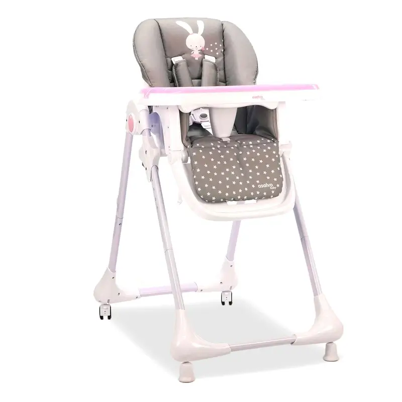 Chaise haute à roulettes Asalvo Pink Bunny - Image 3