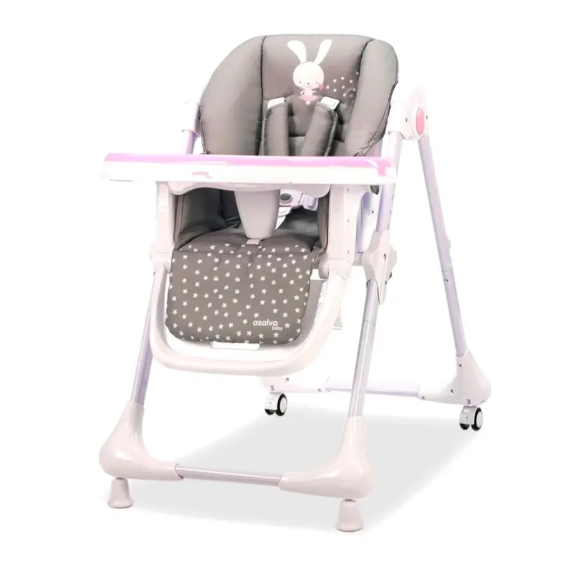Chaise haute à roulettes Asalvo Pink Bunny - Image 7