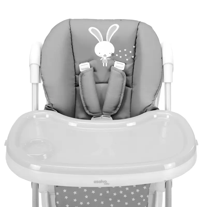 Chaise haute Asalvo à roulettes Bunny Grey - Image 11
