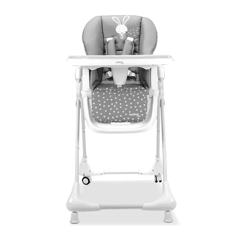 Chaise haute Asalvo à roulettes Bunny Grey - Image 2