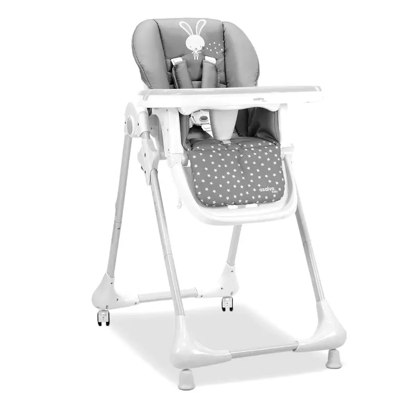 Chaise haute Asalvo à roulettes Bunny Grey - Image 3