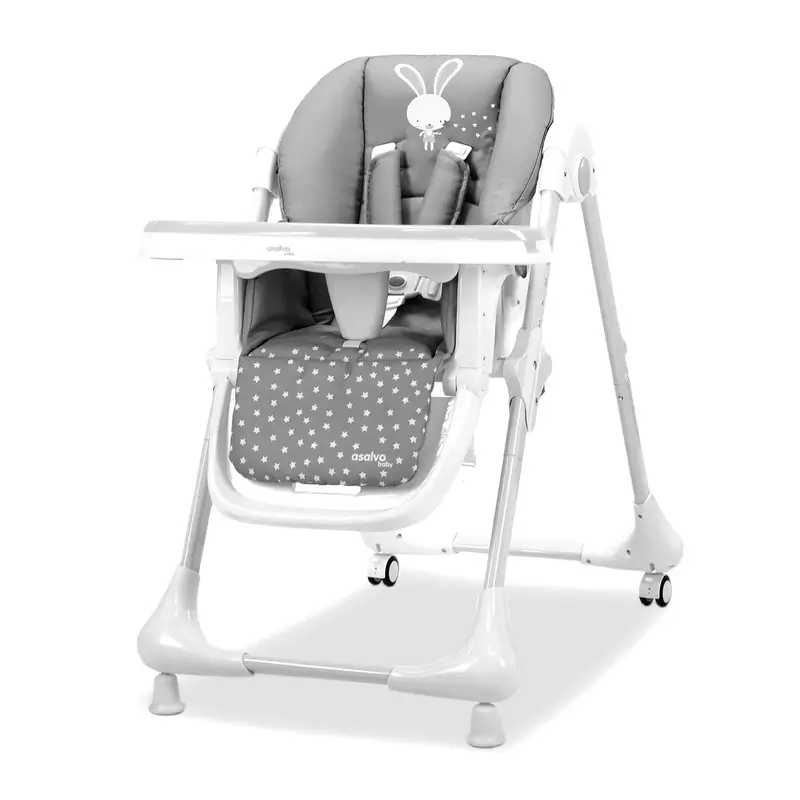 Chaise haute Asalvo à roulettes Bunny Grey - Image 7