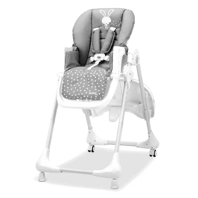 Chaise haute Asalvo à roulettes Bunny Grey - Image 8