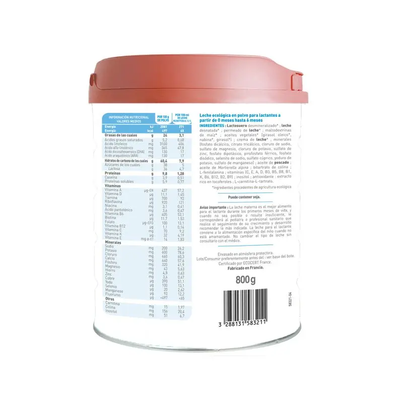 Babybio Primea 1 Lait de vache pour nourrissons 0-6 mois, 800 grammes - Image 3