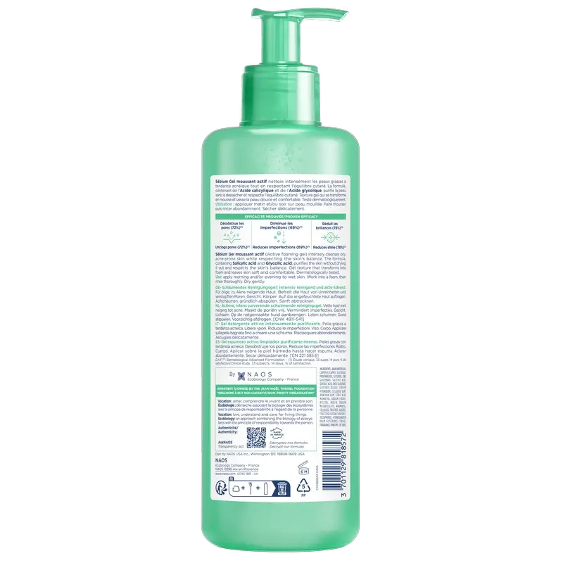 Bioderma Sébium Sébium Gel Moussant Actif, 400 ml - Image 7