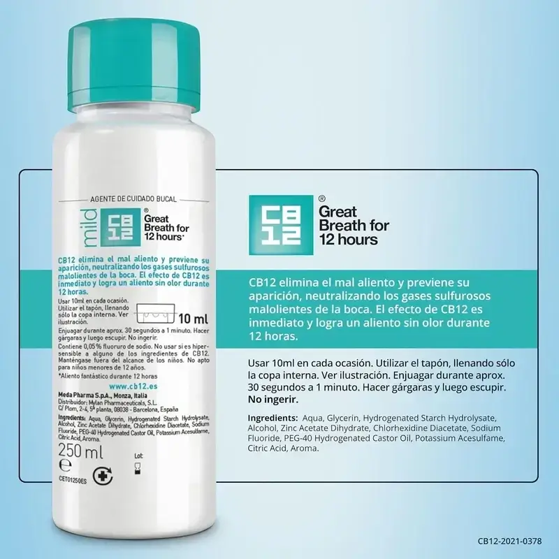 Cb12 Bain de bouche doux Bain de bouche halitose à la menthe douce, 2X250 Ml - Image 8