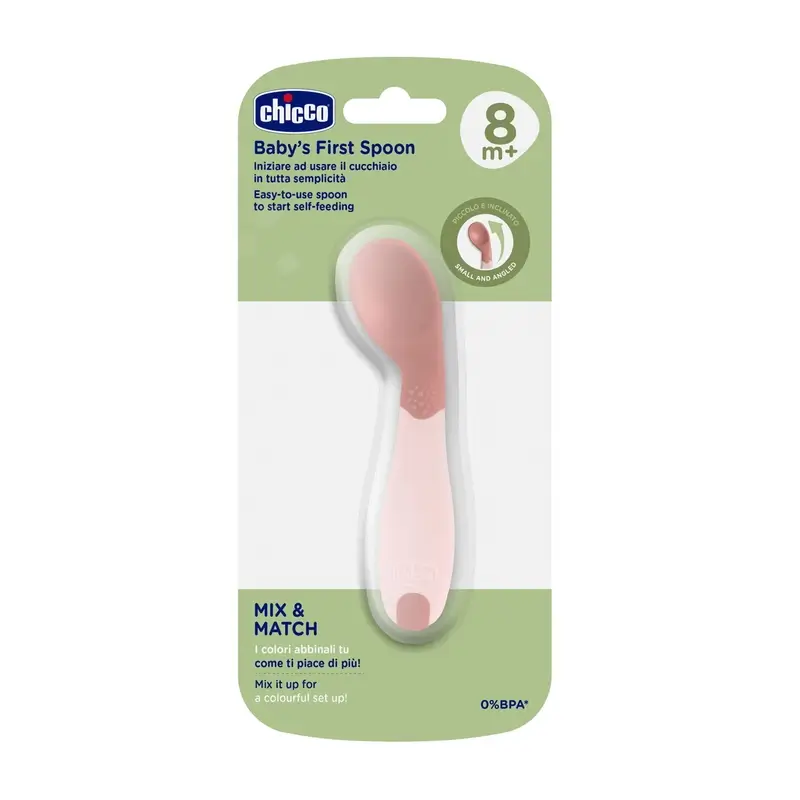 Chicco First Cuillère Inclinée 8M+ Rose