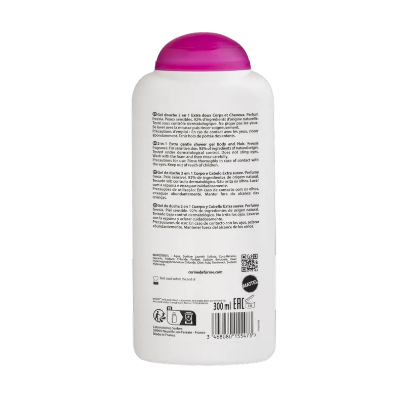 Corine De Farme 2 In 1 Gel Douche Barbie, 300 ml - Image 2