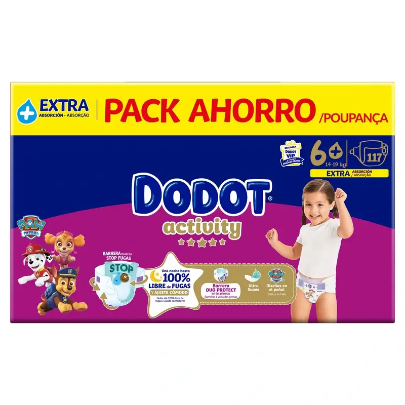 Dodot Activity Taille 6+, 14kg-19kg, 117 couches - Image 3