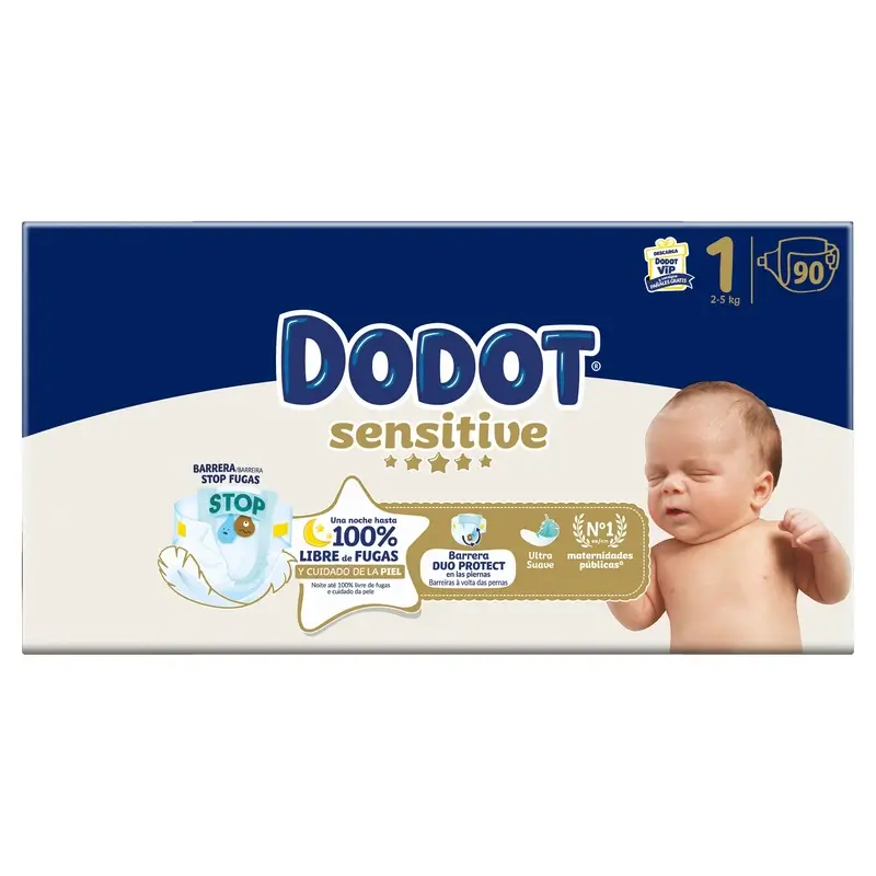 Dodot Sensitive Taille 1, 2kg-5kg, 90 couches - Image 3