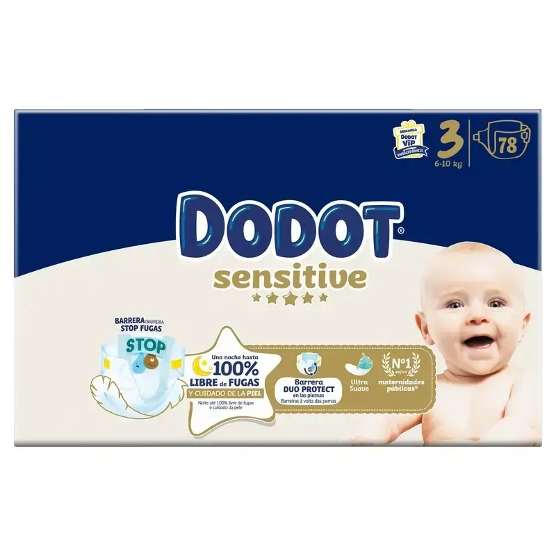 Dodot Sensitive Jumbo Sensitive Nappy Pack Size 3, 2x78 unités - Image 3