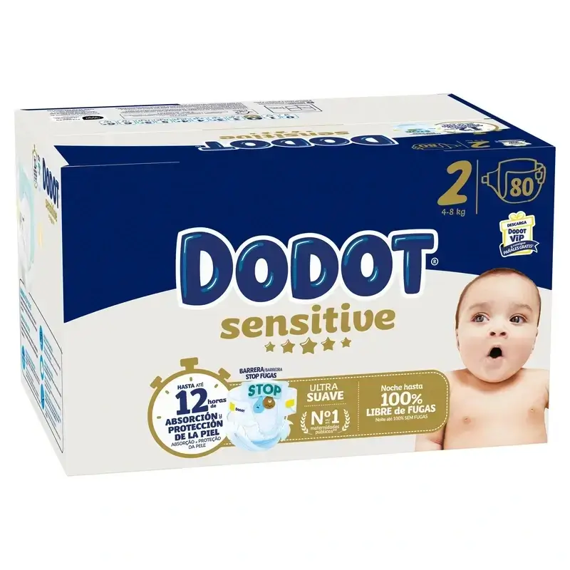 Boîte de 4 x 80 couches Dodot Sensitive Taille 2 - Image 3