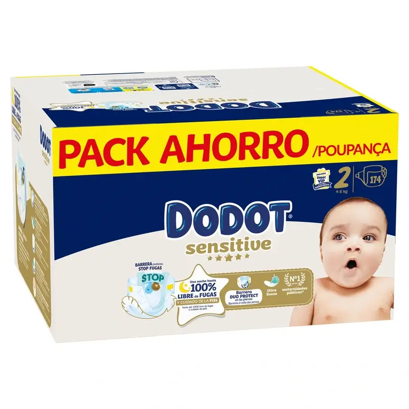 Dodot Sensitive Taille 2, Couches, 4Kg-8Kg , 174 pcs - Image 3
