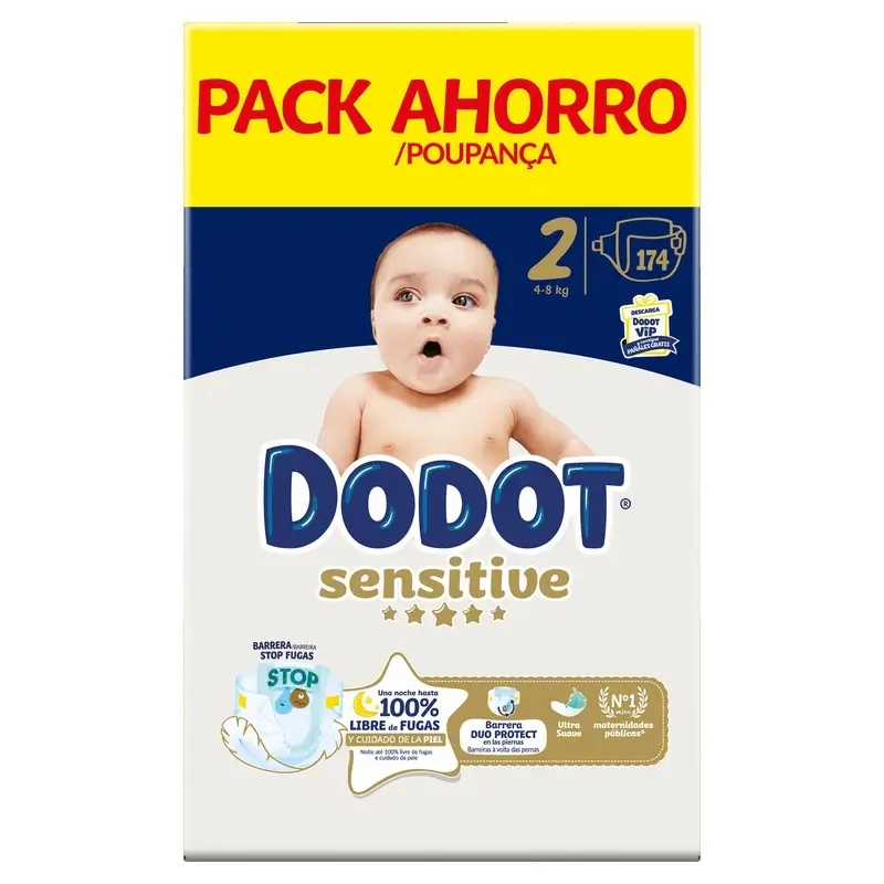 Dodot Sensitive Taille 2, Couches, 4Kg-8Kg , 174 pcs - Image 4