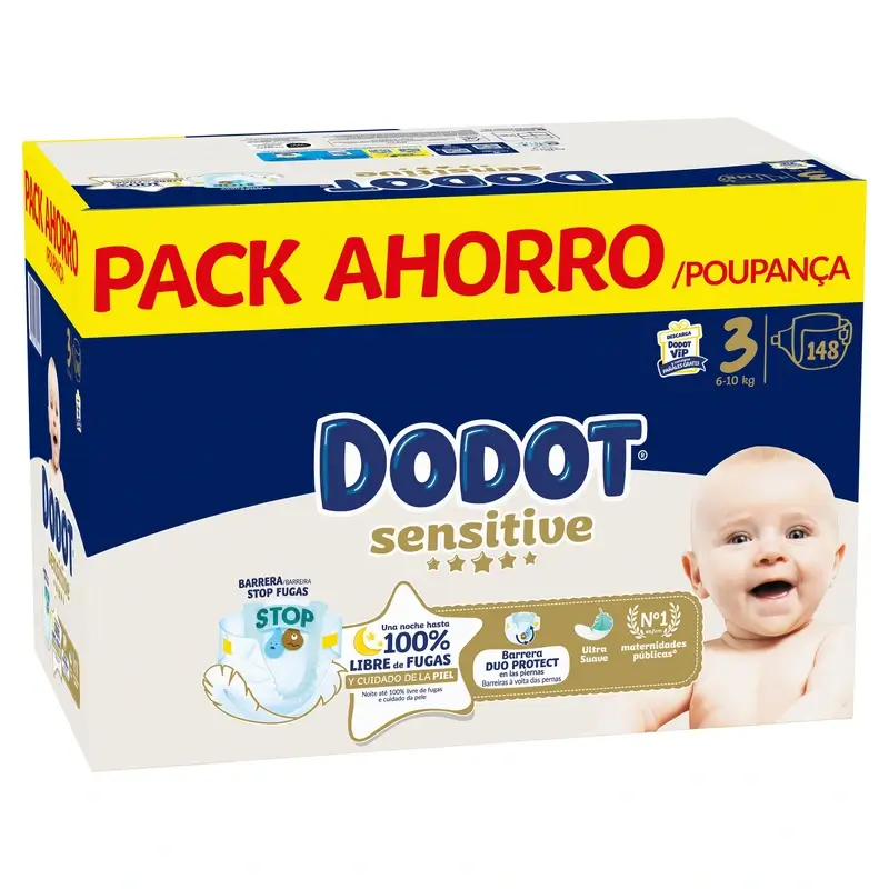 Dodot Sensitive Taille 3, Couches, 6Kg-10Kg , 148 pcs - Image 3