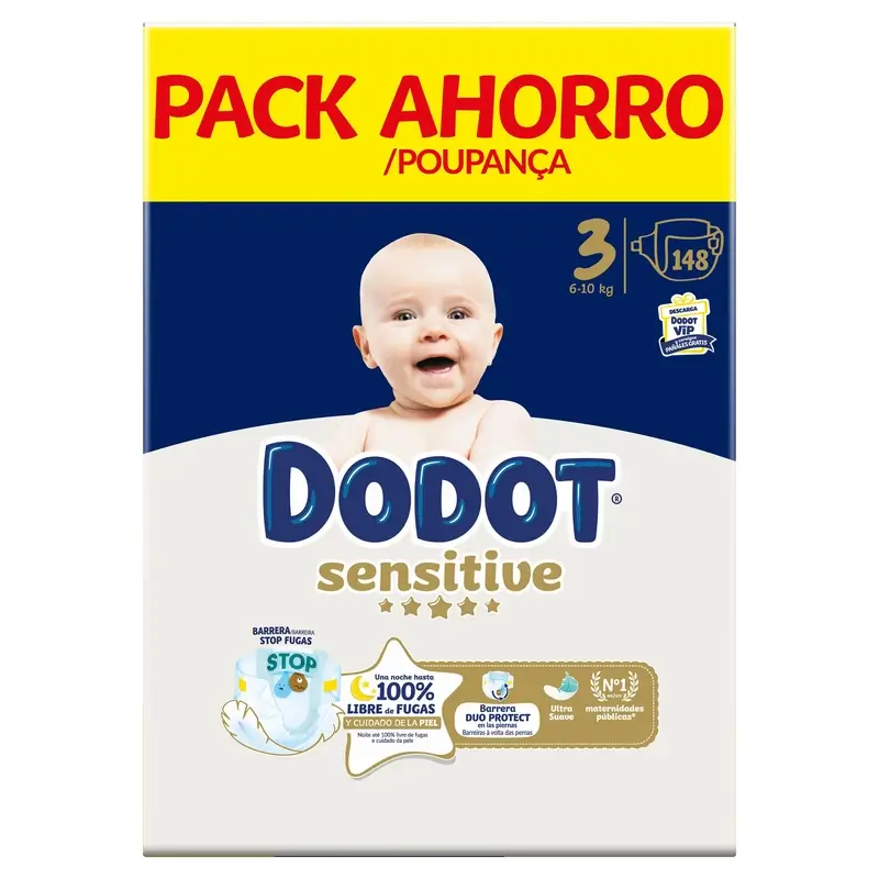 Dodot Sensitive Taille 3, Couches, 6Kg-10Kg , 148 pcs - Image 4
