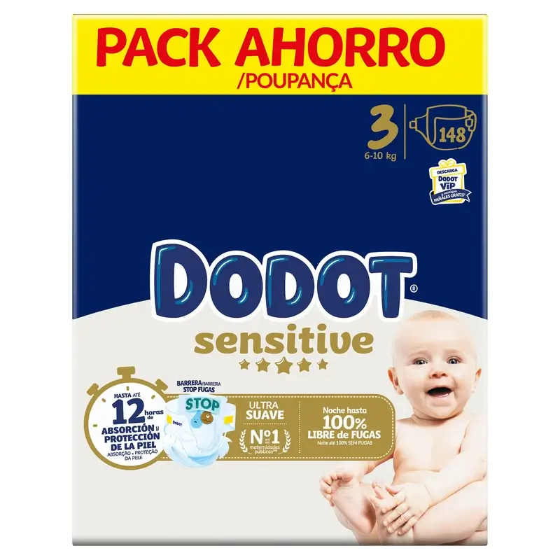 Dodot Sensitive Taille 3, Couches, 6Kg-10Kg , 148 pcs - Image 6