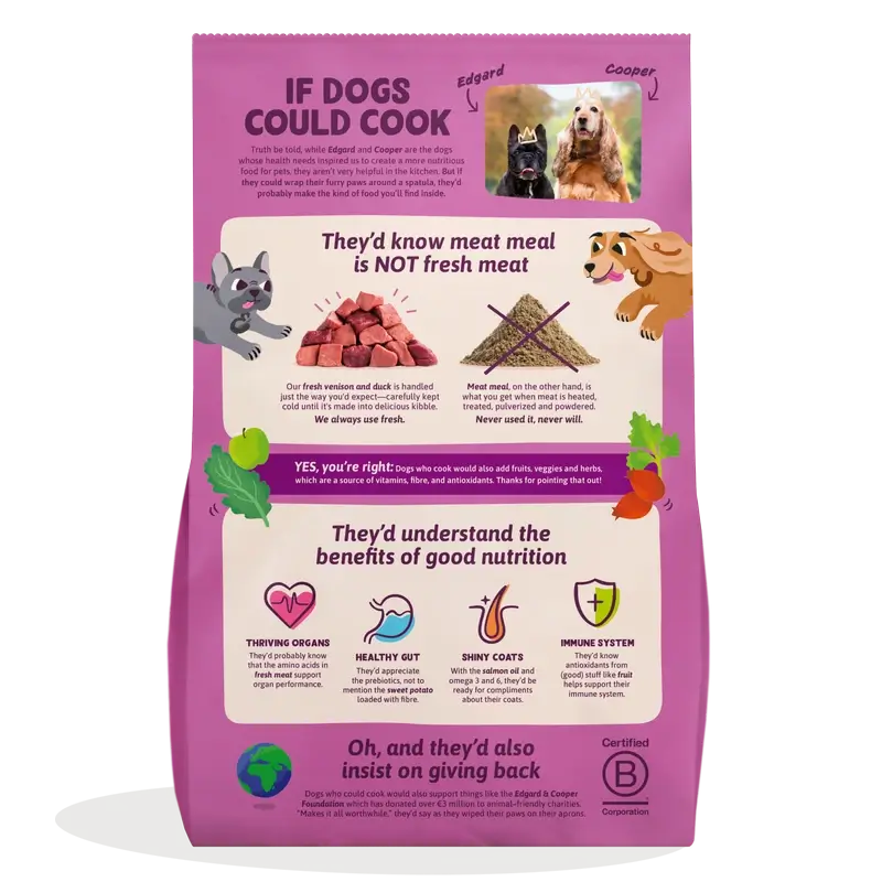 Edgard & Cooper Medium Adult Dog Food With Fresh Venison & Duck , 7 kg - Image 2