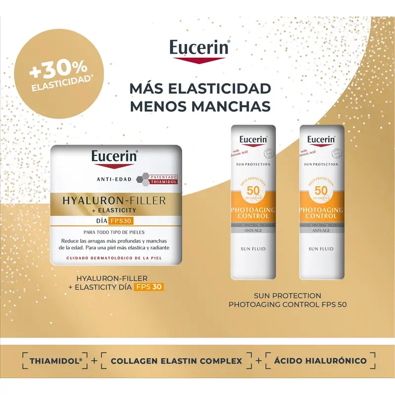 Eucerin Anti-Age Pack Hyaluron-Filler Elasticity Day Fps 30 50Ml + 2 Minis Photoaging Control Fps 50+ 2X5Ml - Image 3