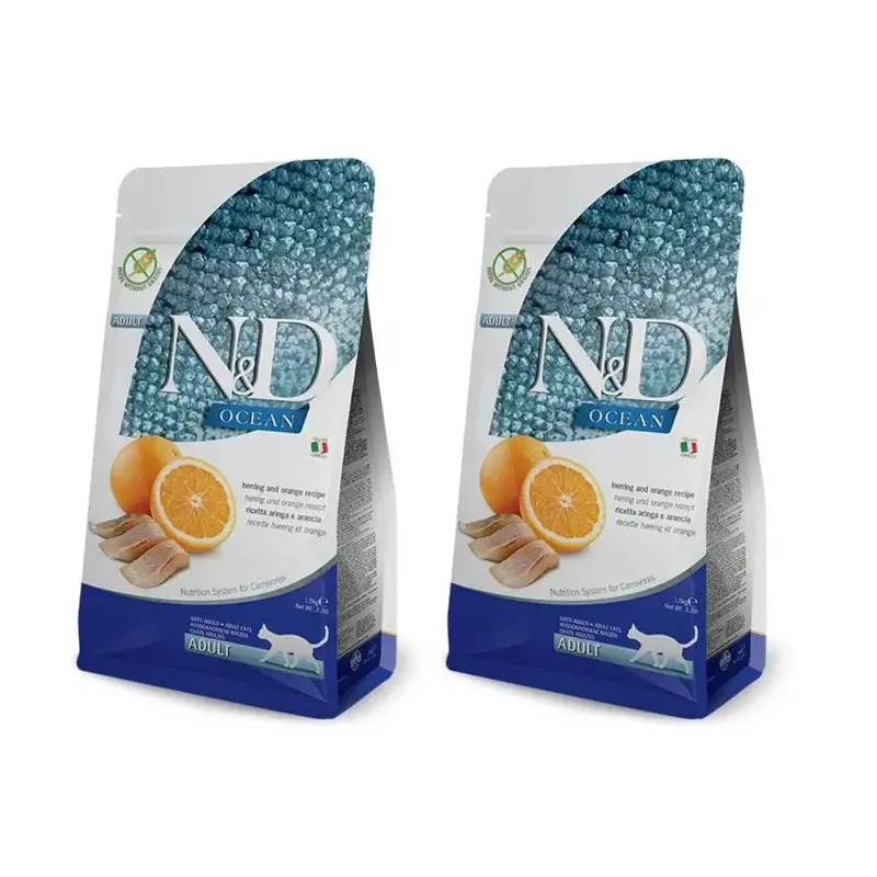 Farmina N&D Cat Ocean Herring 1,5Kg, nourriture pour chats, paquet de 2