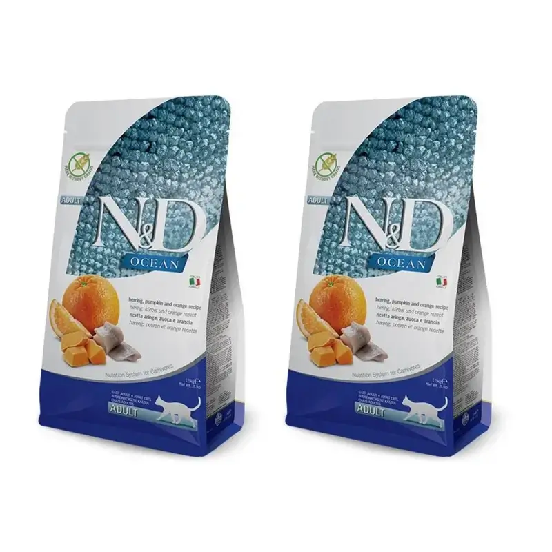 Farmina N&D Cat Ocean Pumpkin Herring 300Gr, nourriture pour chat, paquet de 2