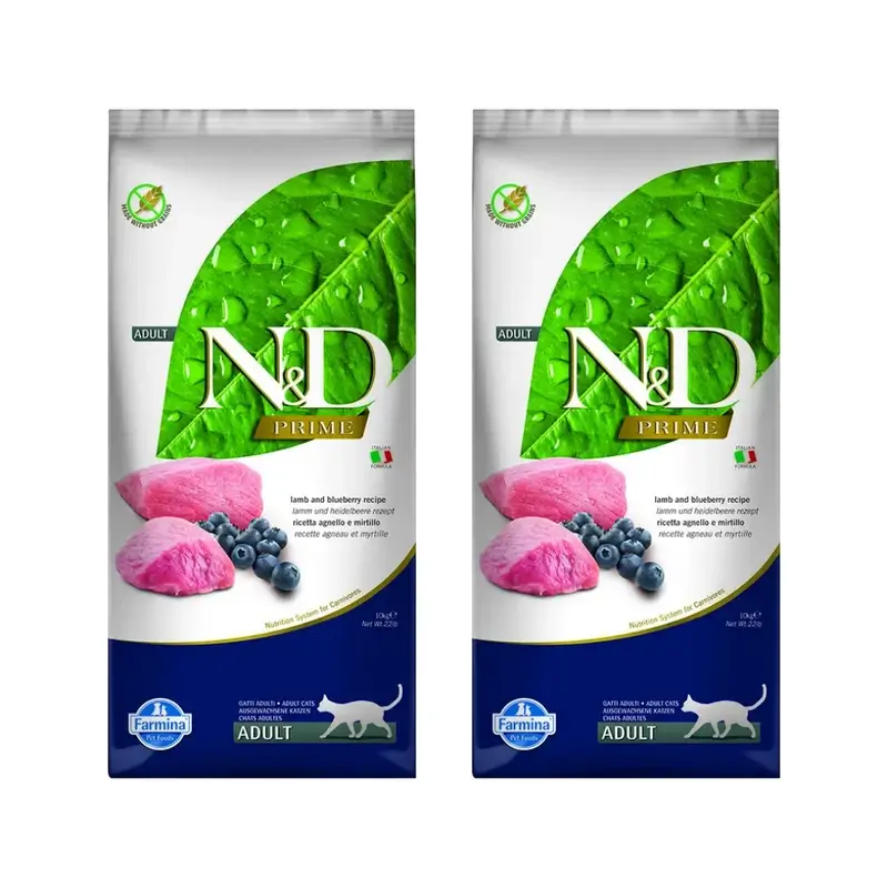 Farmina N&D Cat Prime Lamb 10Kg, nourriture pour chat, paquet de 2