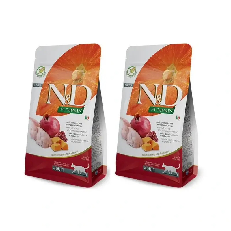 Farmina N&D Cat Pumpkin Quail 5Kgr, nourriture pour chats, paquet de 2