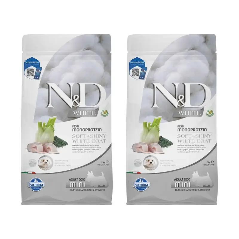 Farmina N&D White Dog Sea Bass Spirulina Mini 2Kg, Pack Of 2