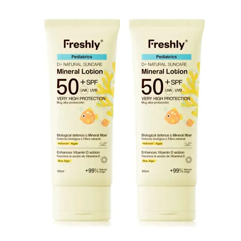 Freshly Pediatrics D+ Natural Suncare Mineral Lotion Spf50, 2 x 100 ml Pack