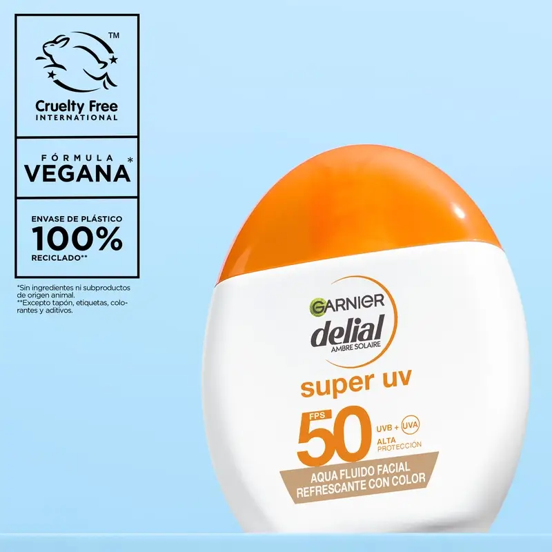 Garnier Delial Super Uv Water Refreshing Face Fluid Spf 50 Matte Effect, 50 ml - Image 9