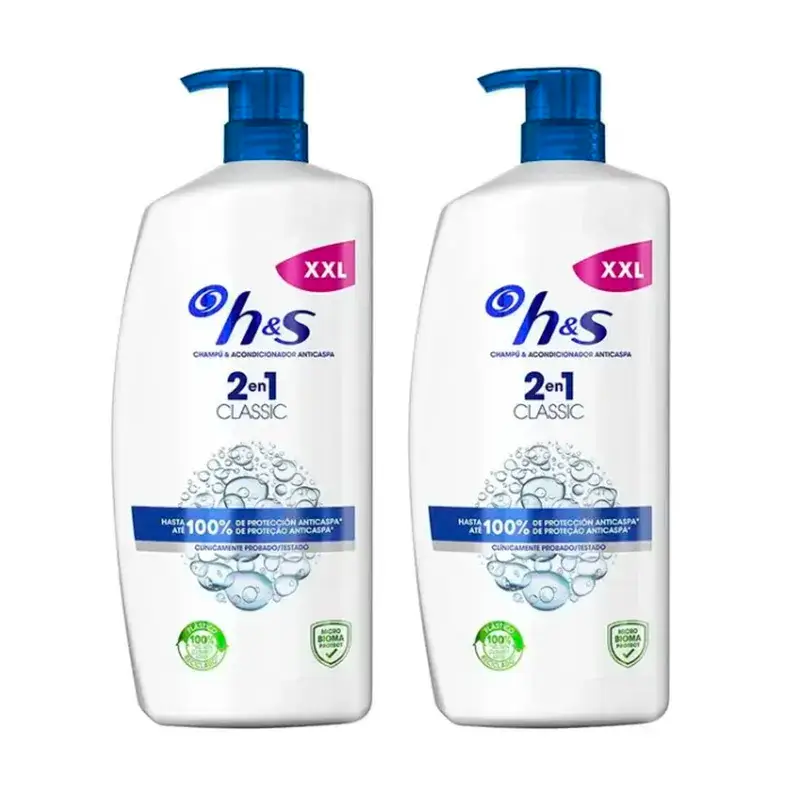 H&S Classic 2 In 1 Shampooing, Pack 2 x 1000 ml