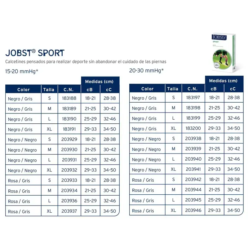Chaussettes de sport Jobst, noires, 15-20 mmhg - Image 5