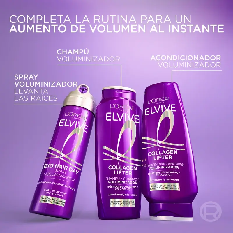 L'Oréal Paris Elvive Shampooing Volumisant, avec Peptides de Collagène, 700 ml - Image 10