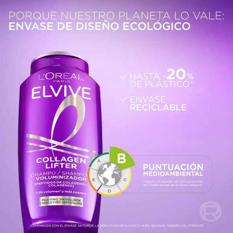 L'Oréal Paris Elvive Shampooing Volumisant, avec Peptides de Collagène, 700 ml - Image 11
