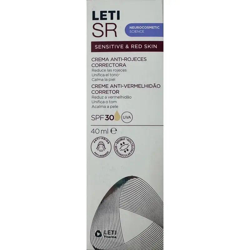 Leti Sr Antiredness Corrective Cream Spf30 With Colour , 40 ml - Image 2