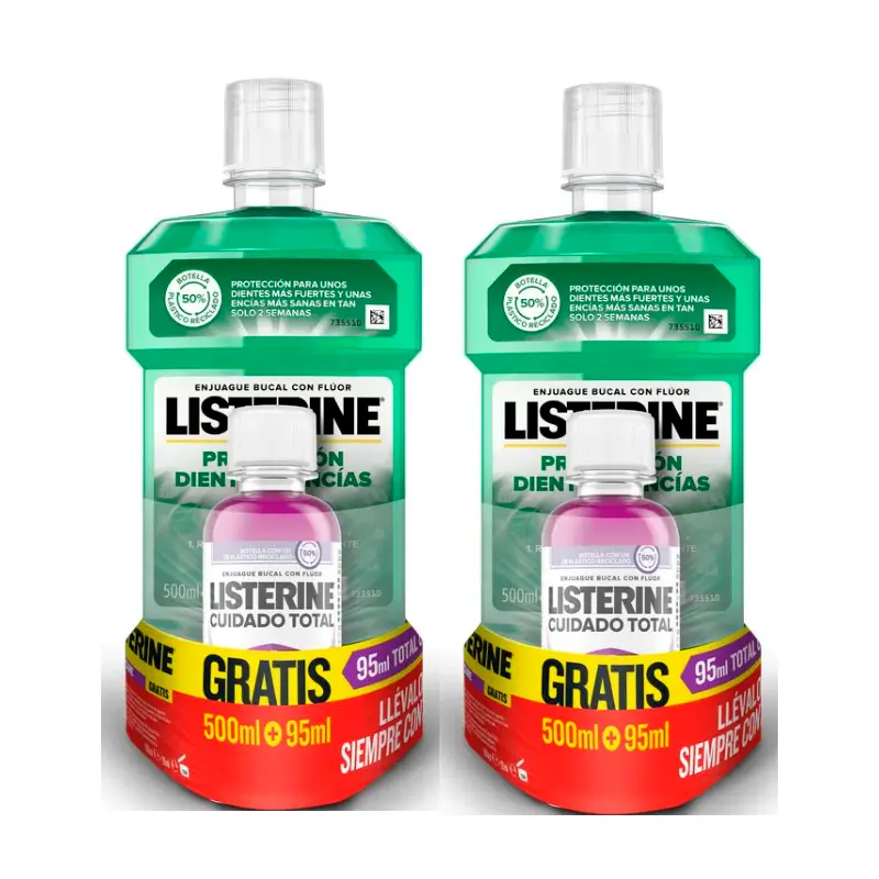 Listerine Duplo dents et gencives, 2 x 500Ml + Ct 95Ml