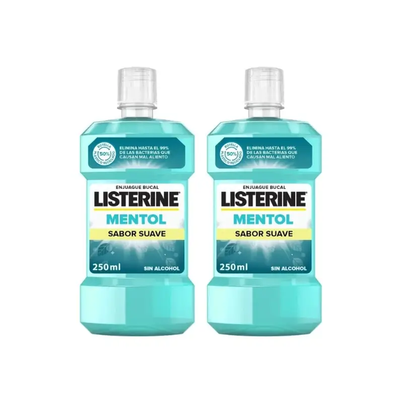 Rince-bouche Listerine Menthol Mild Flavour Pack 2 x 250 ml