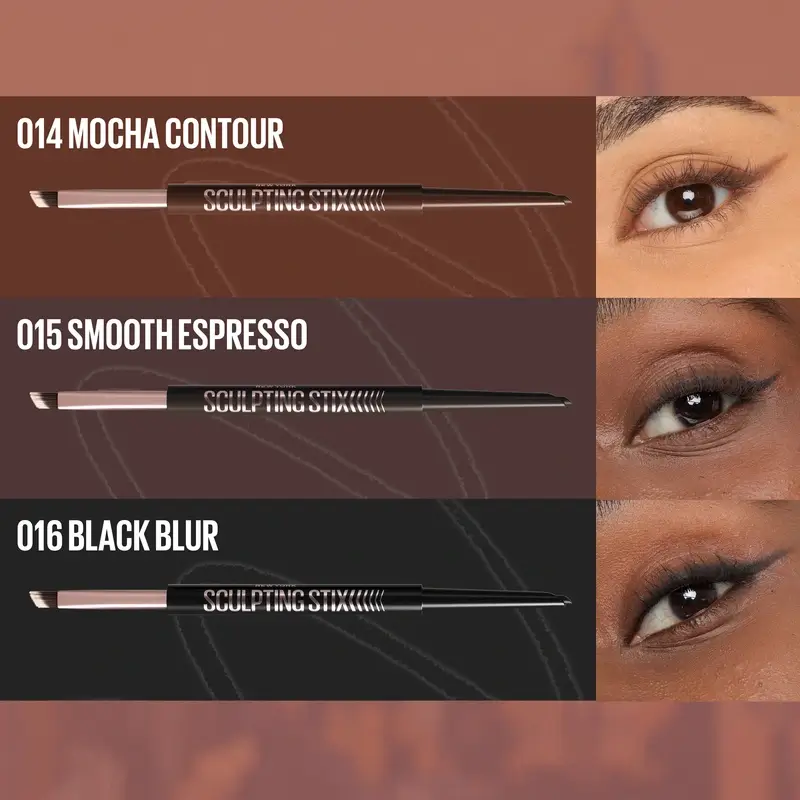 Maybelline New York Sculpting Stix Eyeliner 2 en 1, Black Blur 016, 0,7G - Image 14