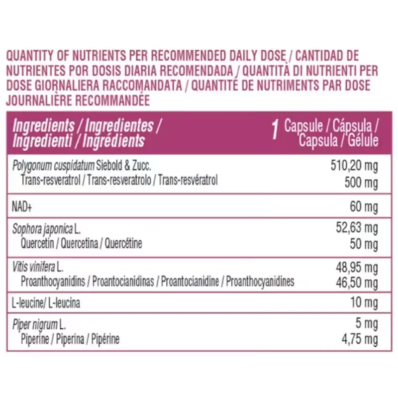 Nutralie Trans Resveratrol & Nad+ Complex With Quercetin + Piperine, 60 gélules - Image 5