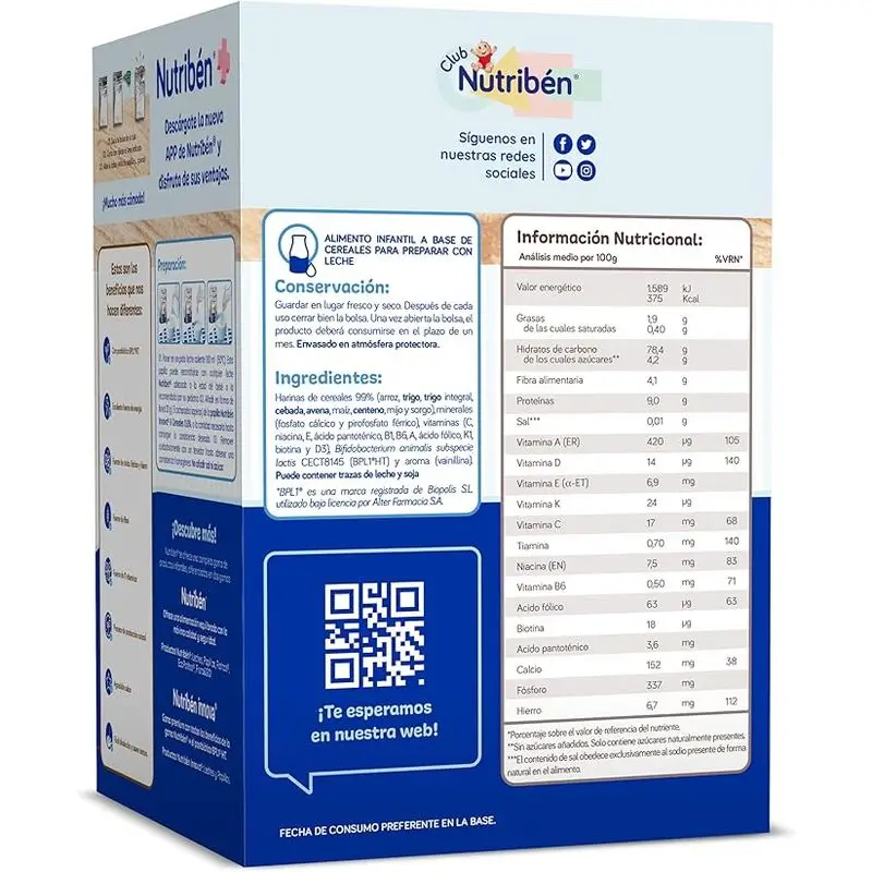 Nutriben Papilla Innova 8 Céréales 0%, 500 g - Image 2