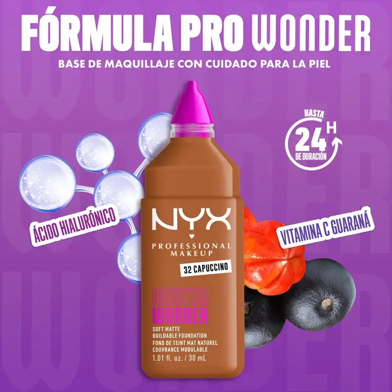 Nyx Cosmetics Make Em Wonder Fdt Cappuccino, 30 ml - Image 9